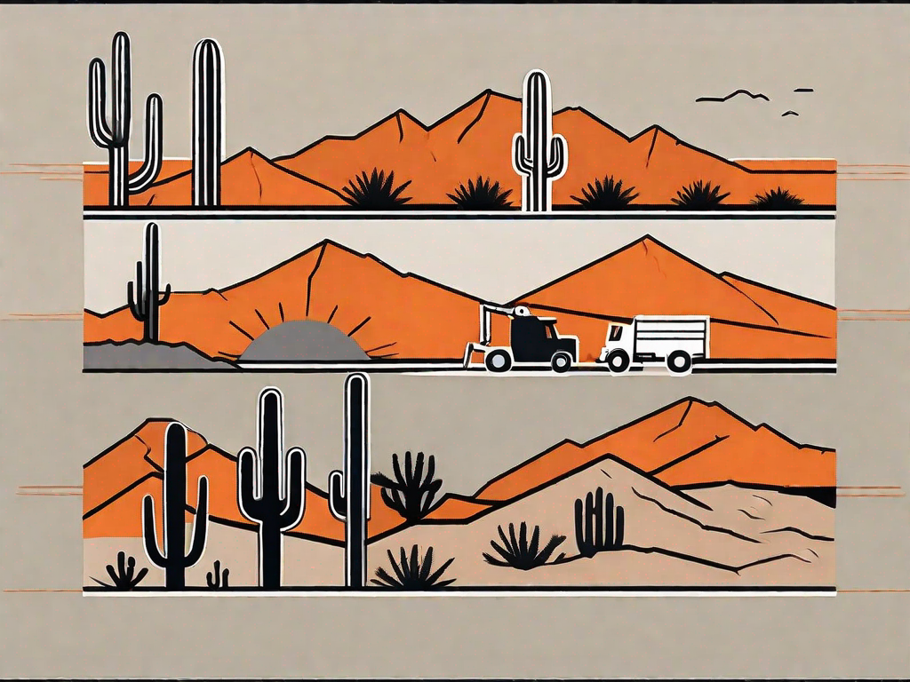 Different types of concrete materials with the backdrop of arizona's harsh climate